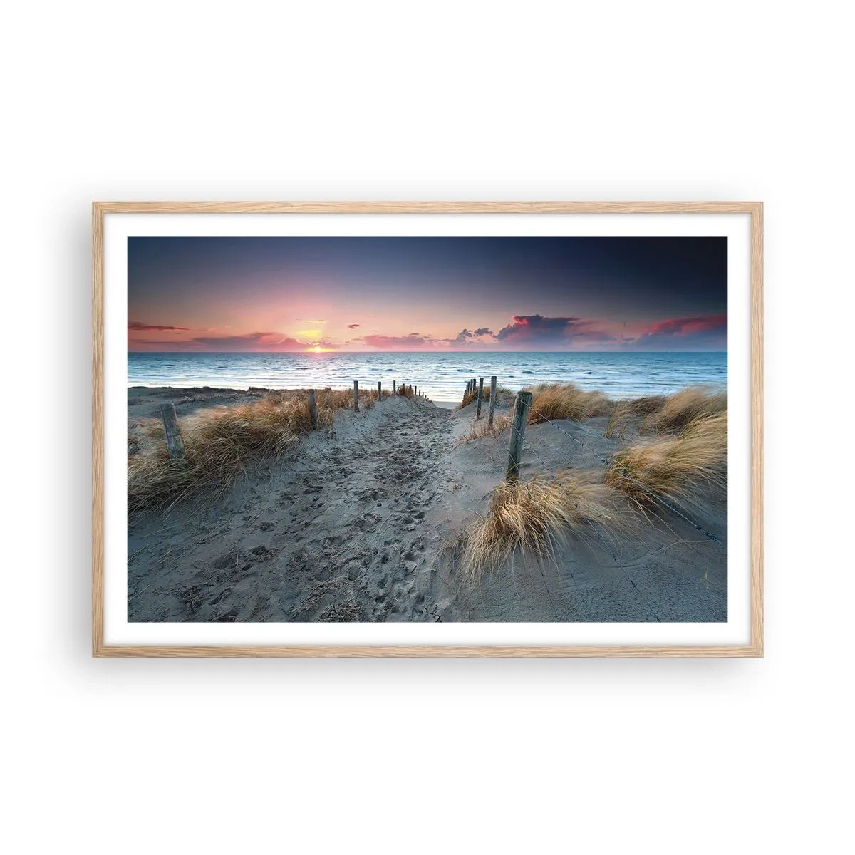 Plakát v rámu světlý dub - Za trochu lásky šel bych světa kraj… - 91x61 cm