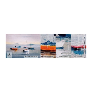 Vzor Fototapety Premium Canvas - Zasloužený odpočinek - Námořní, Plachetnice, Pobřeží - 100x30 cm