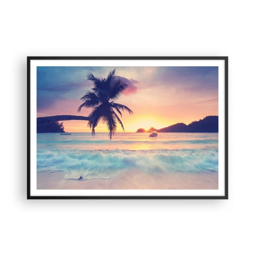 Plakát v černém rámu - Večer v zátoce - 100x70 cm