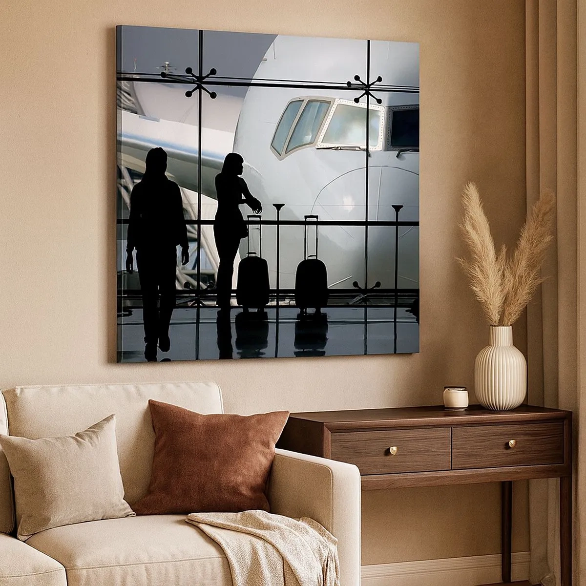 Obraz na plátně - Vis a vis na letišti - 30x30 cm