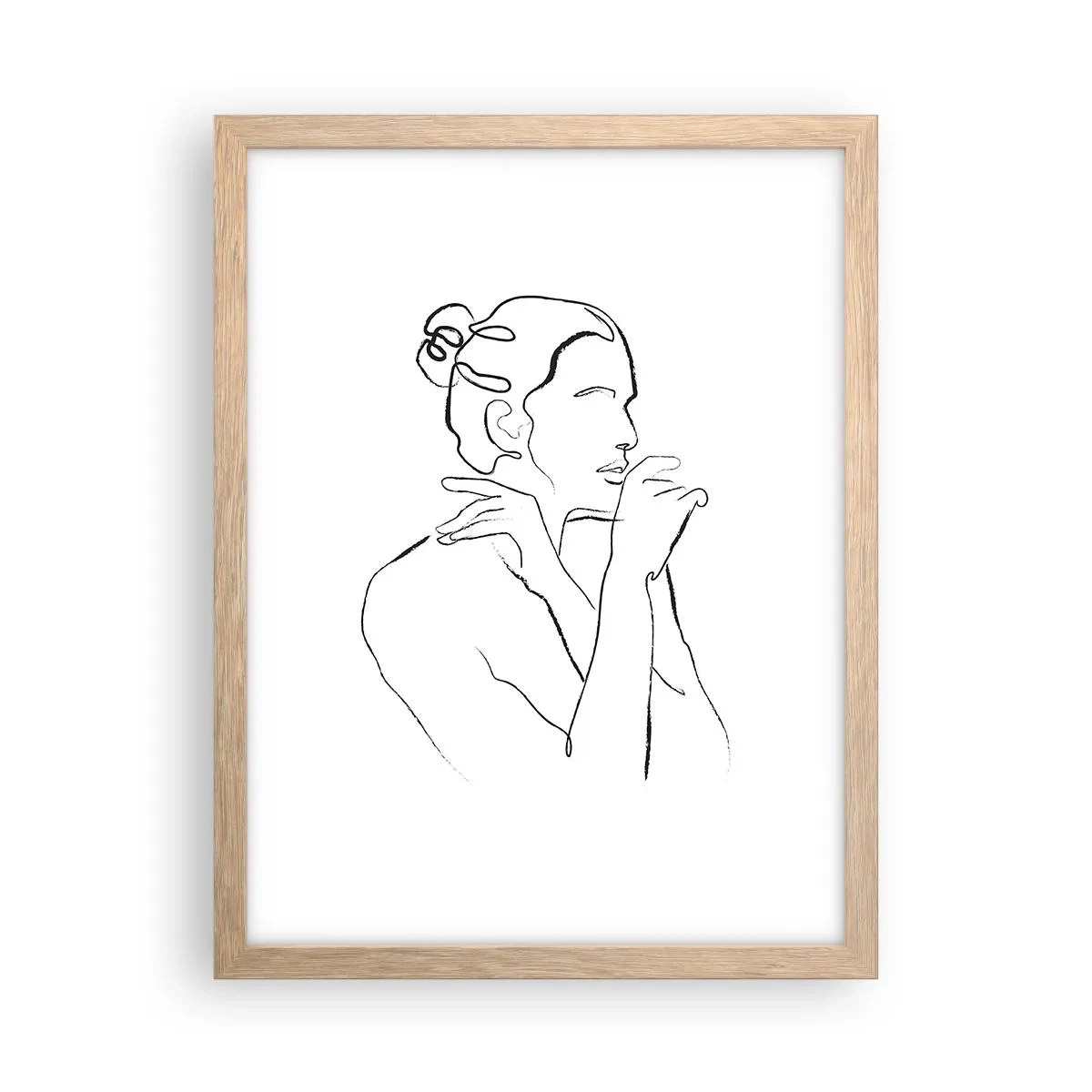 Plakát v rámu světlý dub - Akt: smyslné tajemství - 30x40 cm