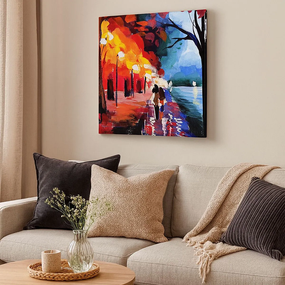 Obraz na plátně - Žhavý podzim v parku - 30x30 cm