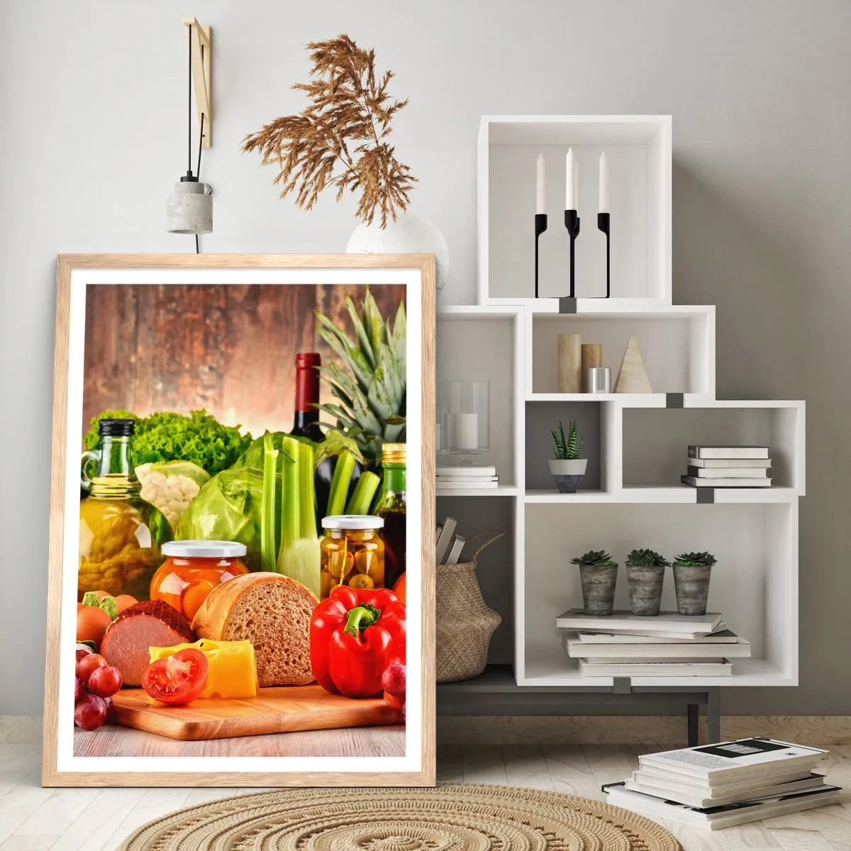 Plakát v rámu světlý dub - Uzené, pečené, marinované - 40x50 cm
