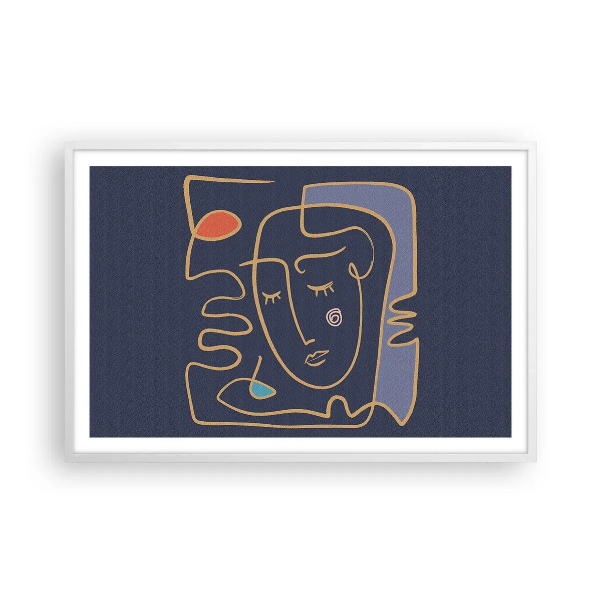 Plakát v bílém rámu - V zádumčivosti - 91x61 cm