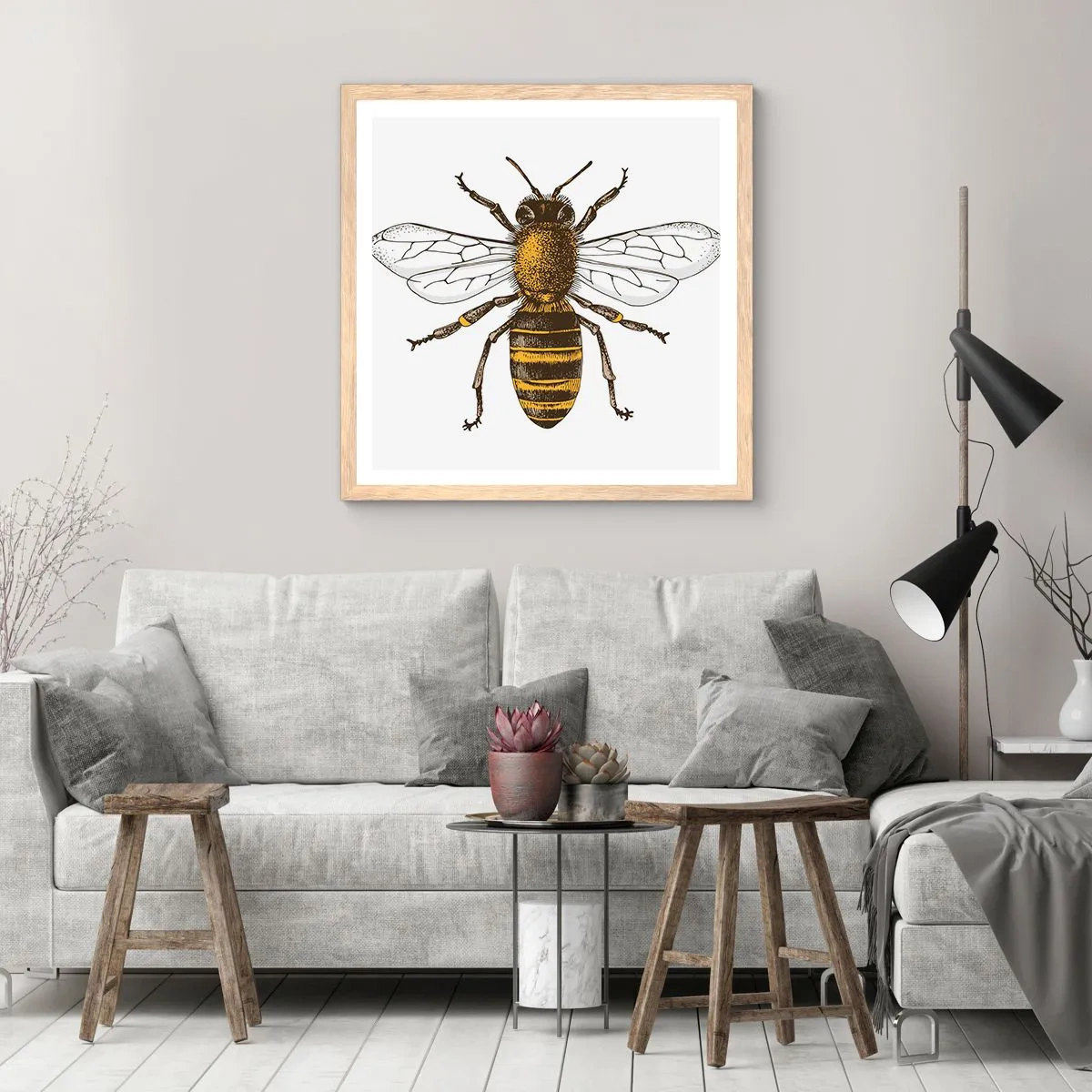 Plakát v rámu světlý dub - Krásná a dobrá - 60x60 cm