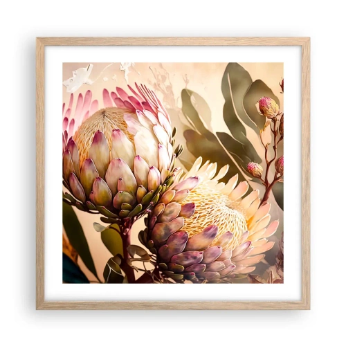 Plakát v rámu světlý dub - Něžně objaté - 50x50 cm