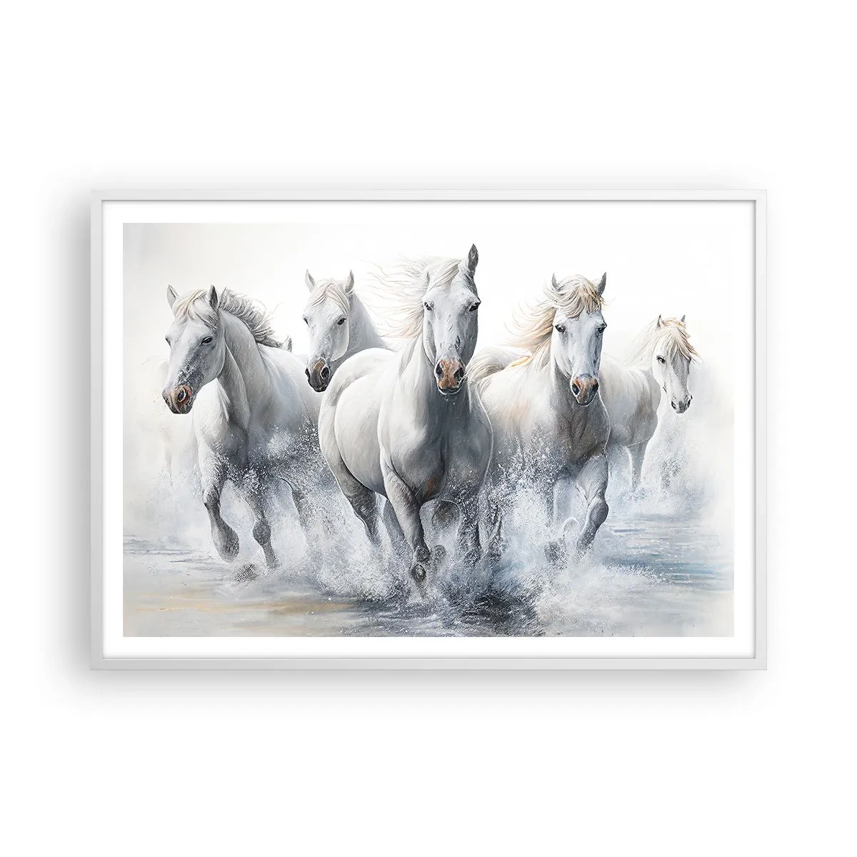 Plakát v bílém rámu - Bílá magie - 100x70 cm