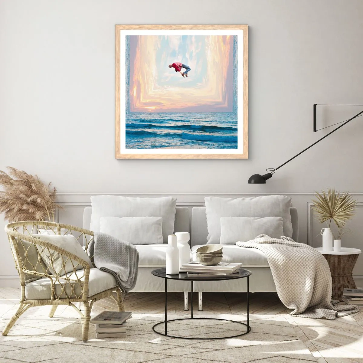 Plakát v rámu světlý dub - Do jiné dimenze - 30x30 cm