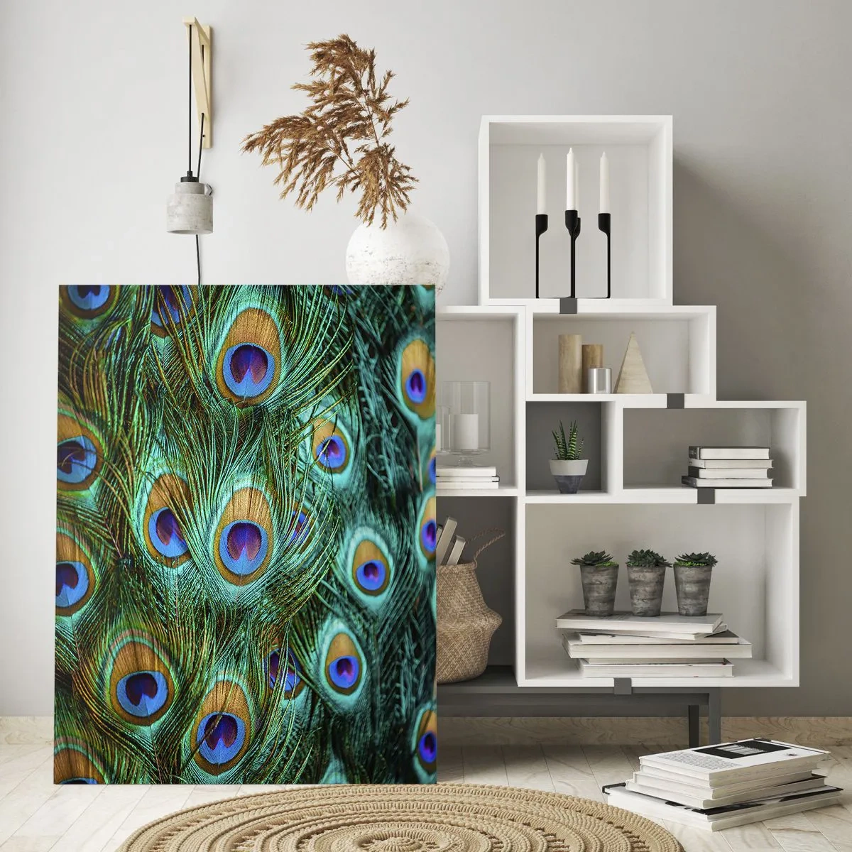 Obraz na skle - Paví pohled - 70x100 cm