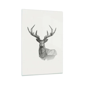 Obraz na skle - Jelen v kubistickém stylu - 70x100 cm