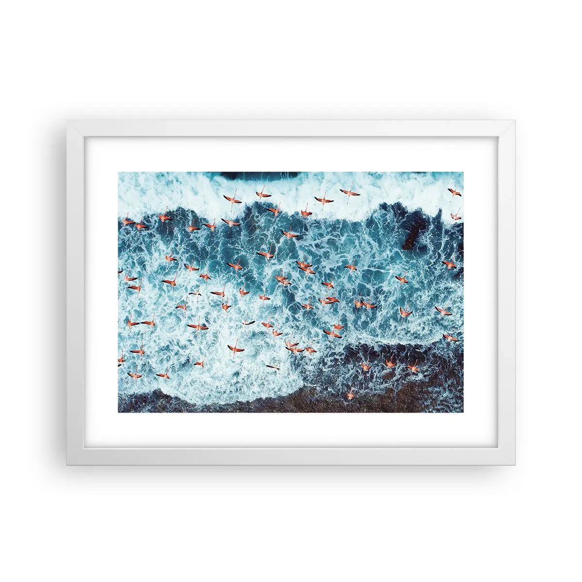 Plakát v bílém rámu - Přímořský průvod - 40x30 cm