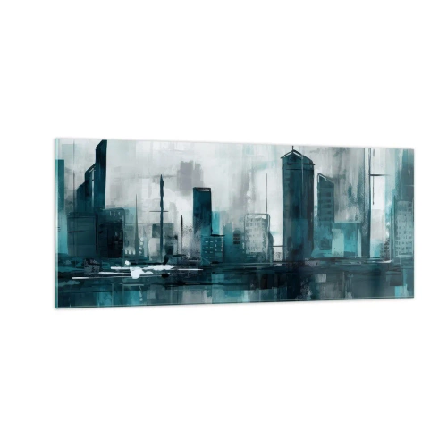 Obraz na skle - Město v barvě deště - 100x40 cm