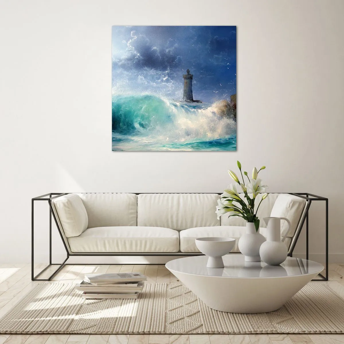 Obraz na skle - Na stráži proti živlům - 60x60 cm