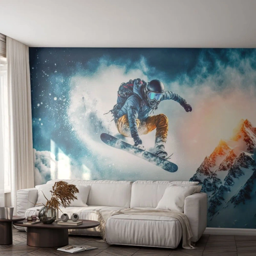 Fototapeta Samolepicí Deluxe Sticker - Extrémní emoce - Snowboarding, Sport, Zima - 200x140 cm