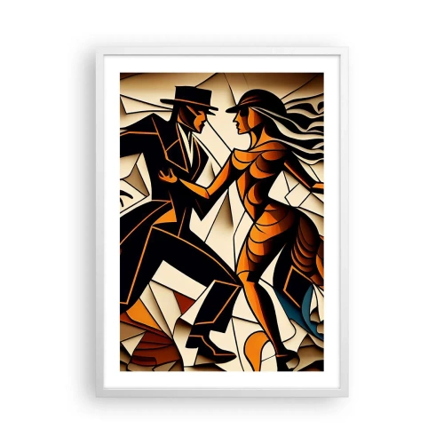 Plakát v bílém rámu - Tanec vřelosti a vášně - 50x70 cm