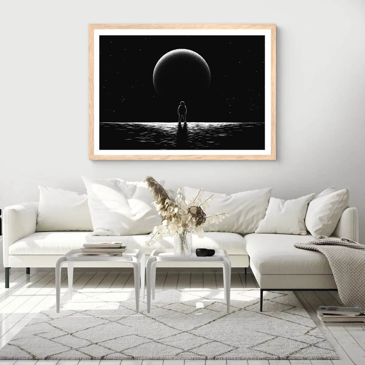 Plakát v rámu světlý dub - Tváři v tvář - 100x70 cm