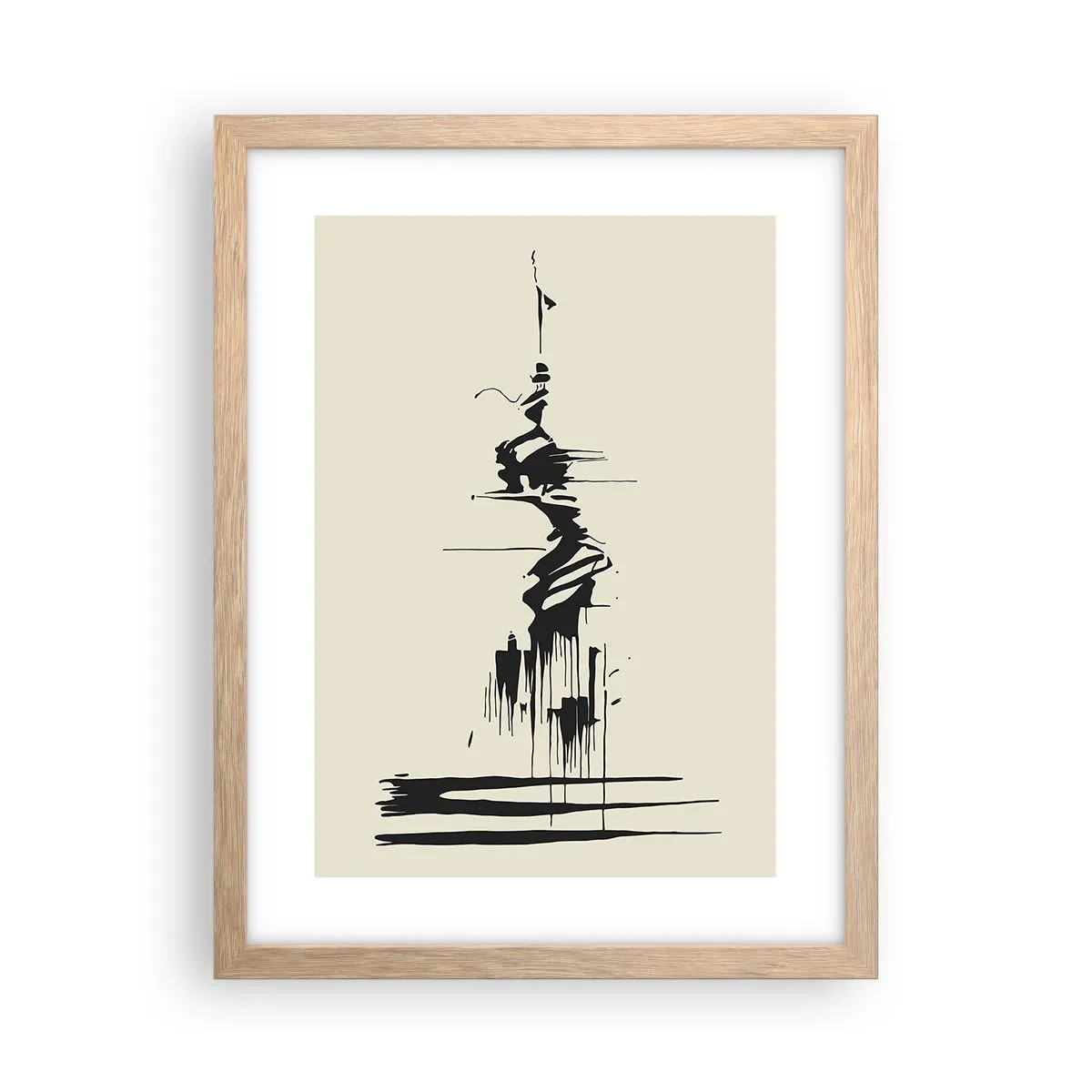 Plakát v rámu světlý dub - Spěšná abstrakce - 30x40 cm