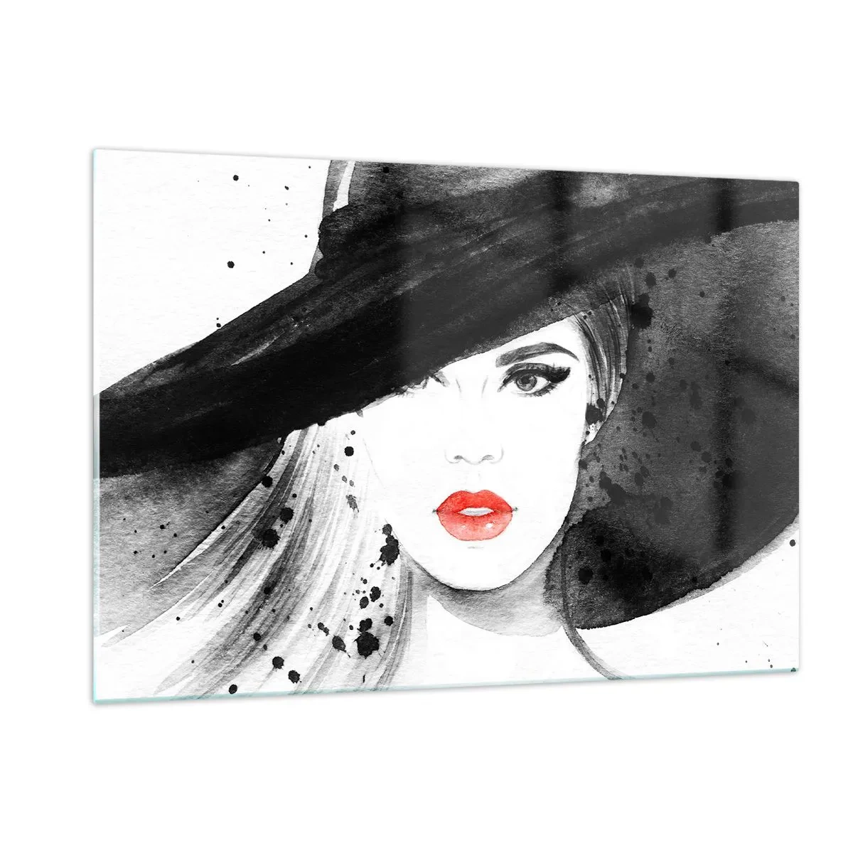Obraz na skle - Dáma v černém - 120x80 cm