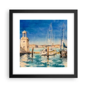 Plakát v černém rámu - Slunečná laguna - 30x30 cm
