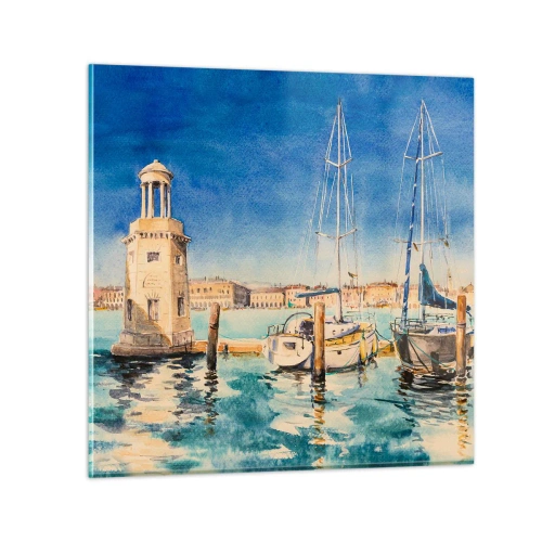 Obraz na skle - Slunečná laguna - 40x40 cm