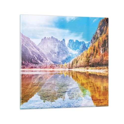 Obraz na skle - A v horách už je podzim - 50x50 cm