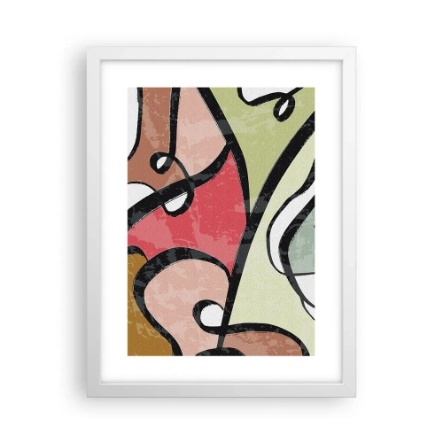 Plakát v bílém rámu - Piruety uprostřed barev - 30x40 cm
