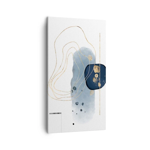 Obraz na plátně - Modro-zlatá fantazie - 45x80 cm