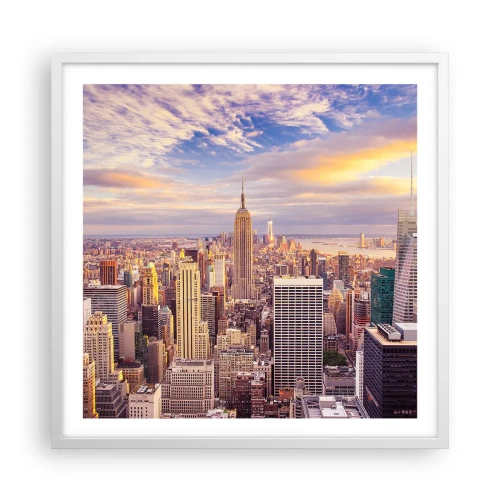 Plakát v bílém rámu - Dosáhnout samotná oblaka - 60x60 cm