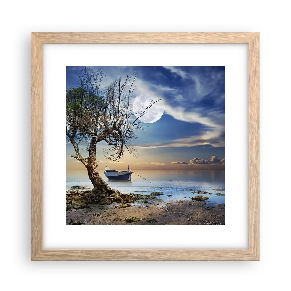 Plakát v rámu světlý dub - Je to konec nebo začátek? - 30x30 cm