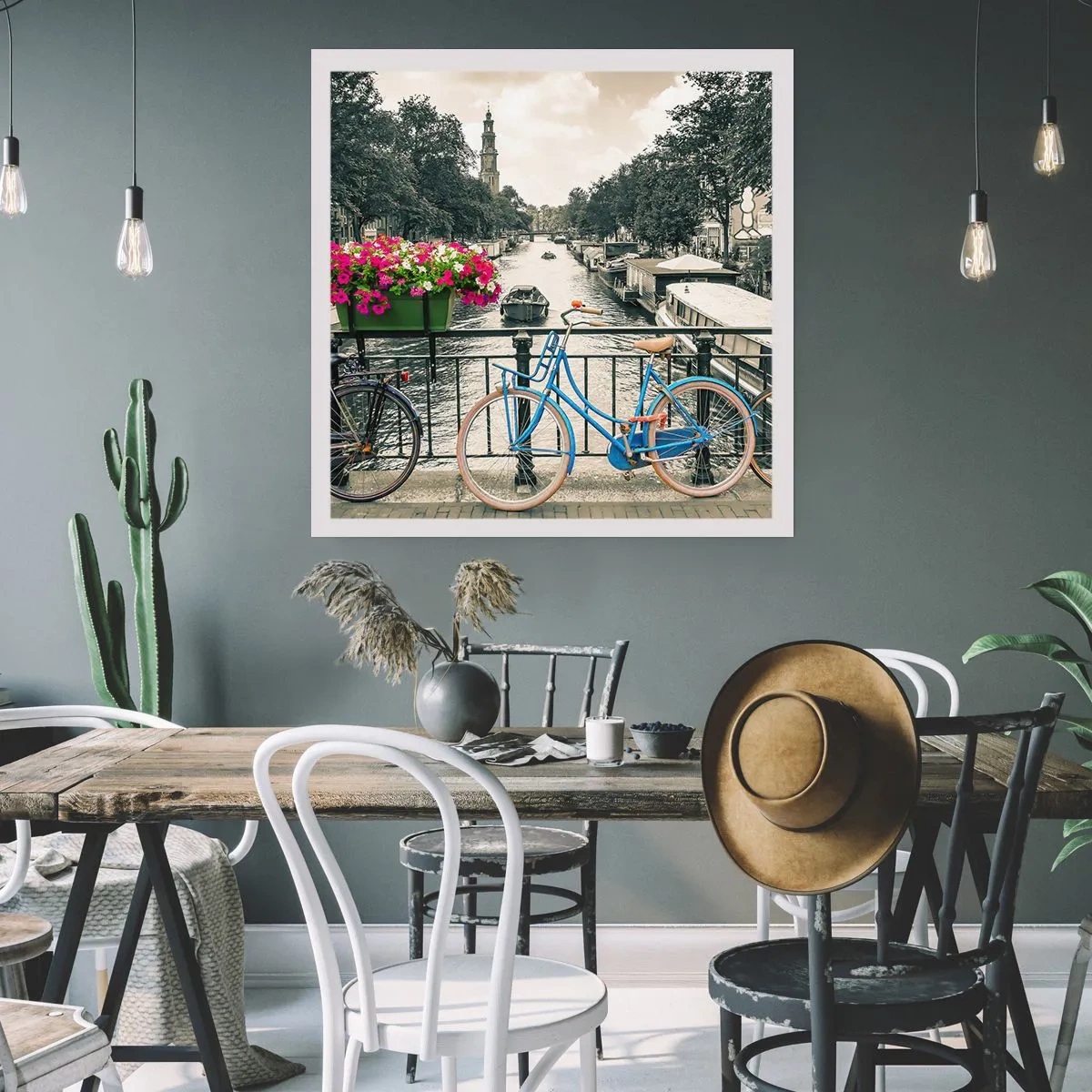 Plakát - Barvy  amsterdamské ulice - 40x40 cm