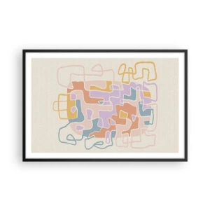 Plakát v černém rámu - Labyrint – veselé dobrodružství - 91x61 cm