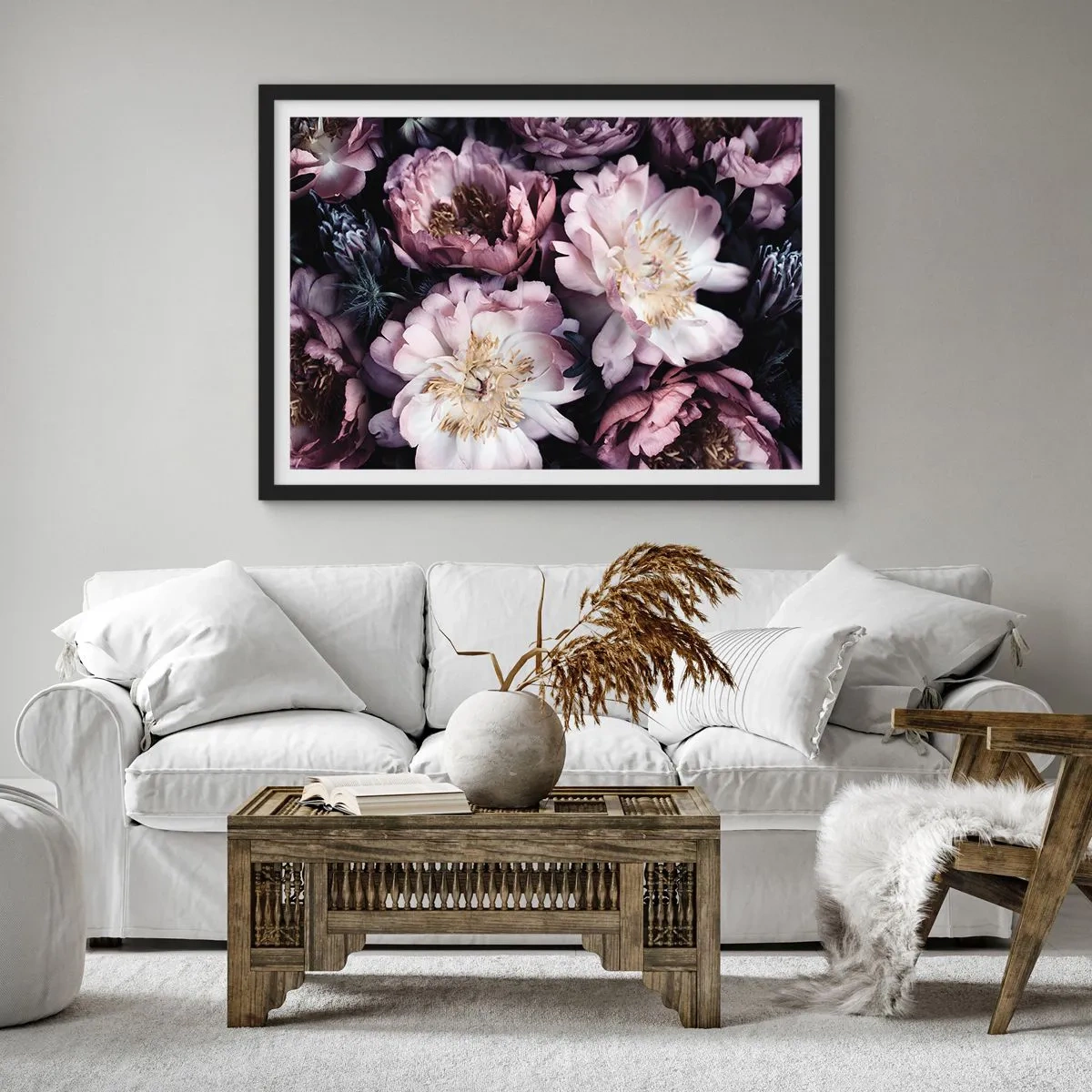 Plakát v černém rámu - Kytice ve starém stylu - 91x61 cm