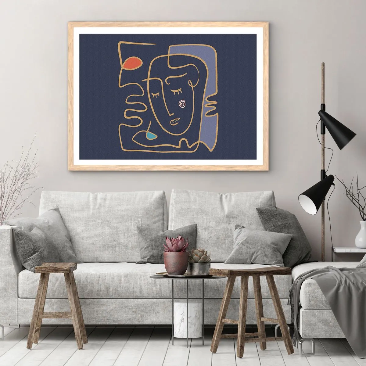 Plakát v rámu světlý dub - V zádumčivosti - 100x70 cm