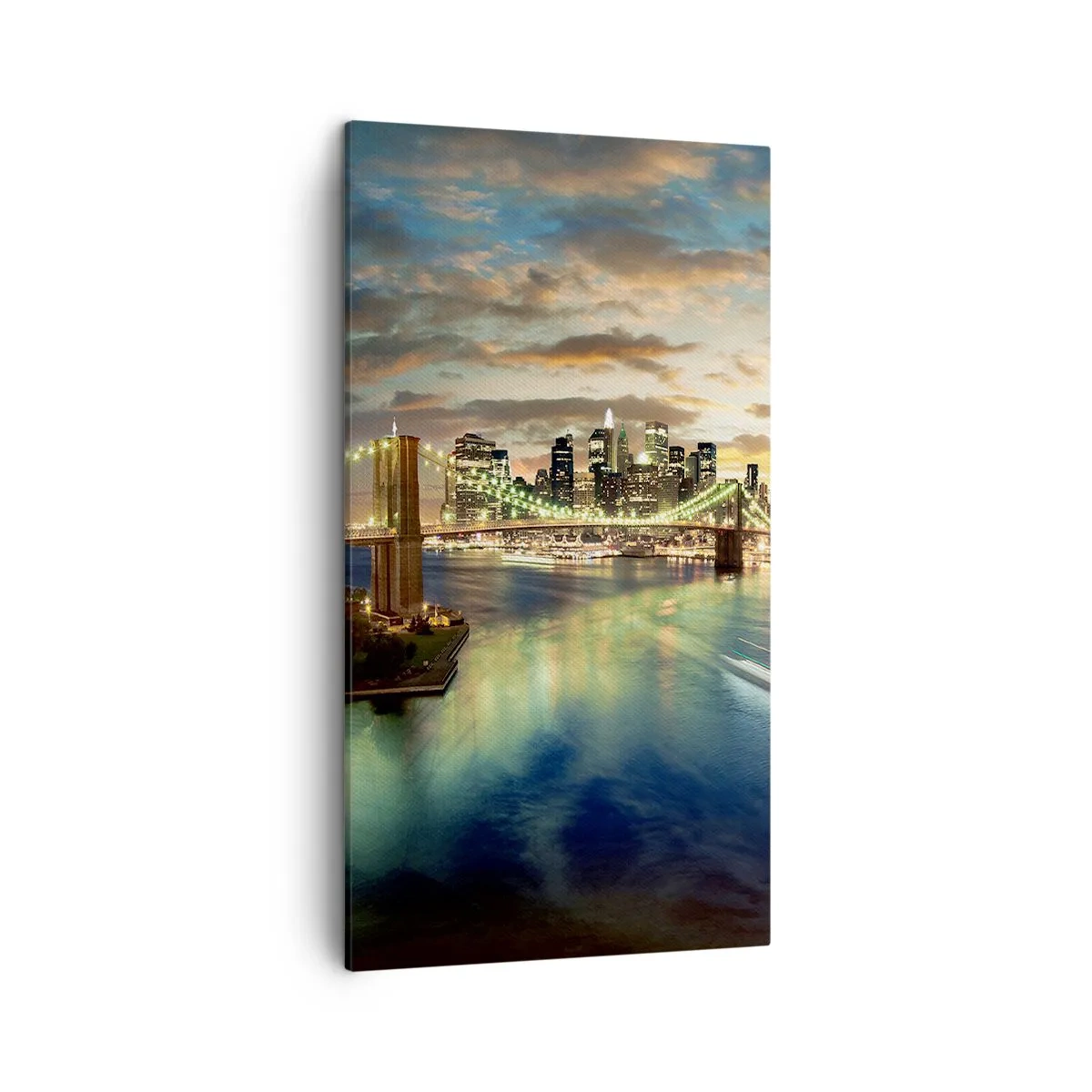 Obraz na plátně - Zářivý večer nad Manhattanem - 45x80 cm
