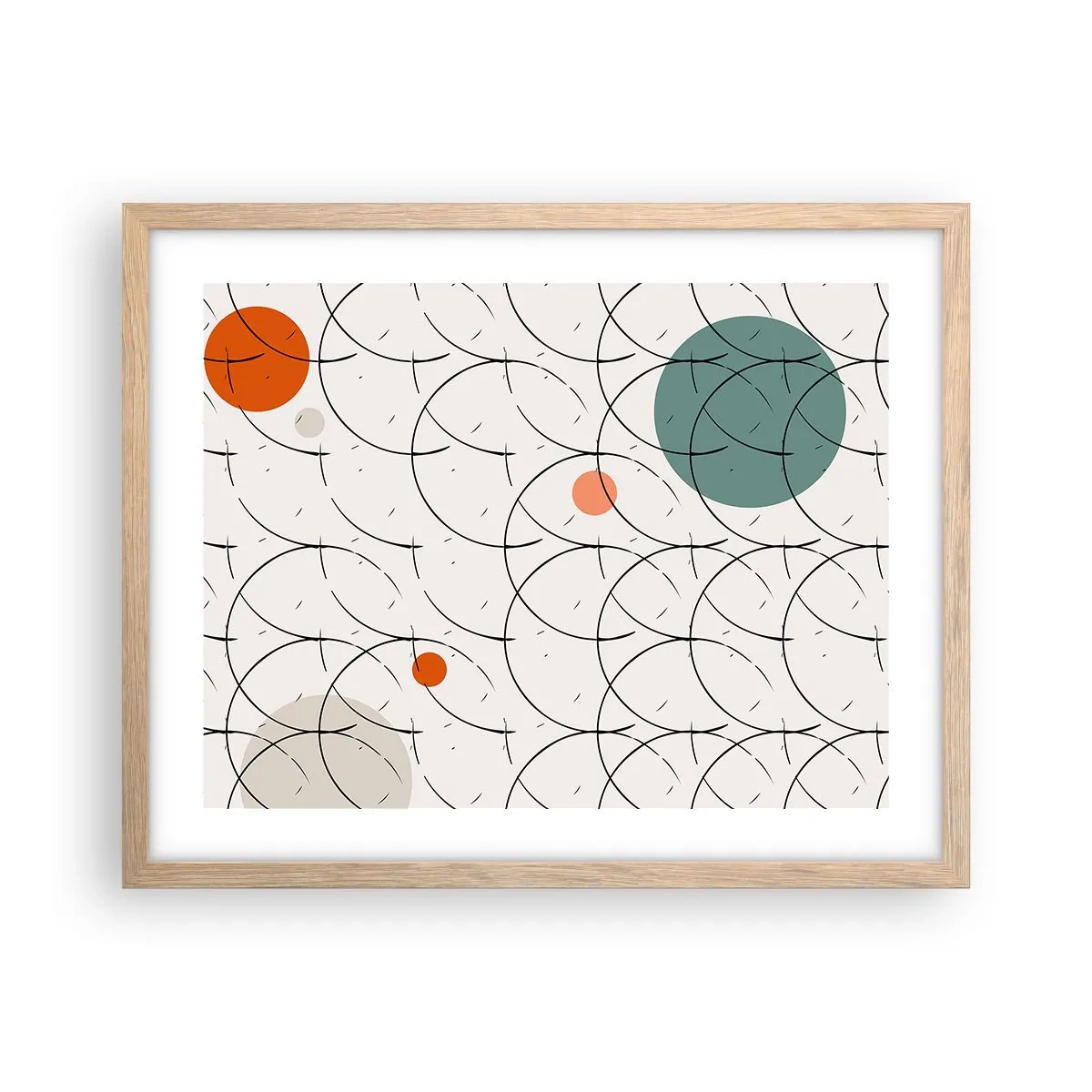 Plakát v rámu světlý dub - V duchu pop-artu - 50x40 cm