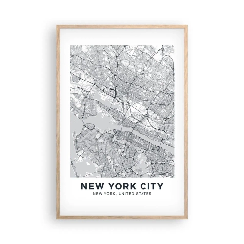 Plakát v rámu světlý dub - Anatomie metropole - 61x91 cm