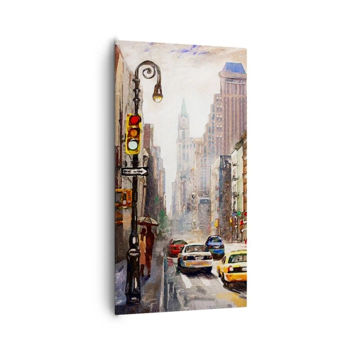 Obraz na plátně - New York – barevný i v dešti - 65x120 cm