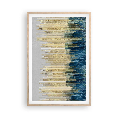 Plakát v rámu světlý dub - Zlacená hranice - 61x91 cm