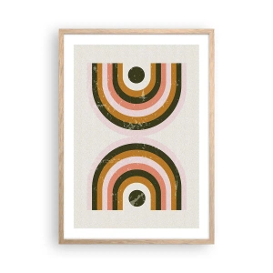 Plakát v rámu světlý dub - Dvojitá abstrakce - 50x70 cm