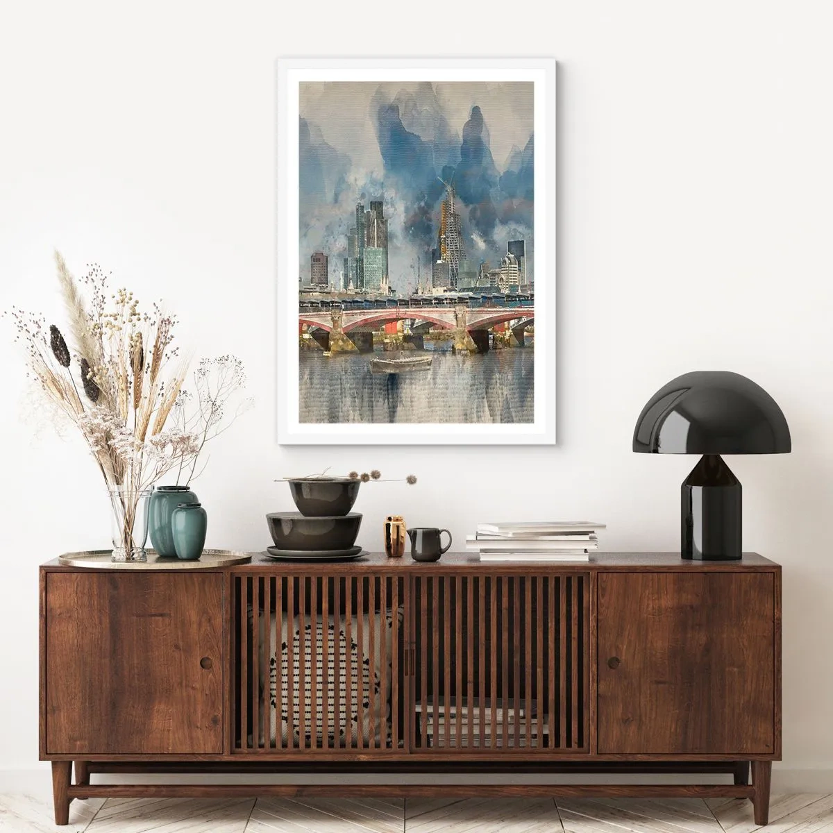 Plakát v bílém rámu - Londýn v celé své kráse - 70x100 cm