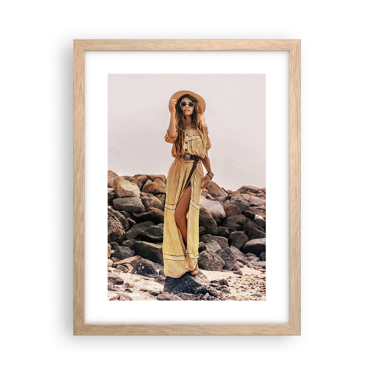 Plakát v rámu světlý dub - Kouzlo kamenů - 30x40 cm