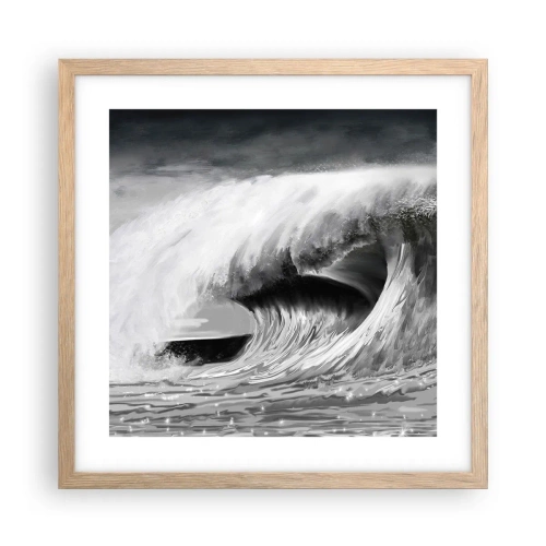 Plakát v rámu světlý dub - Hněv oceánu - 40x40 cm