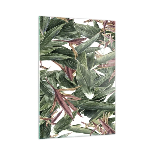 Obraz na skle - Smaragdově-liliové houští - 50x70 cm