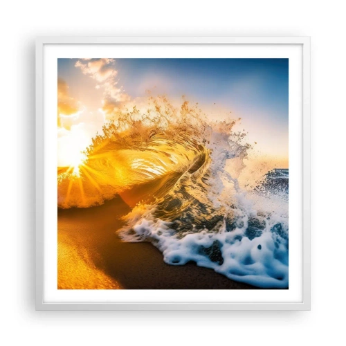 Plakát v bílém rámu - Hra v písku - 60x60 cm