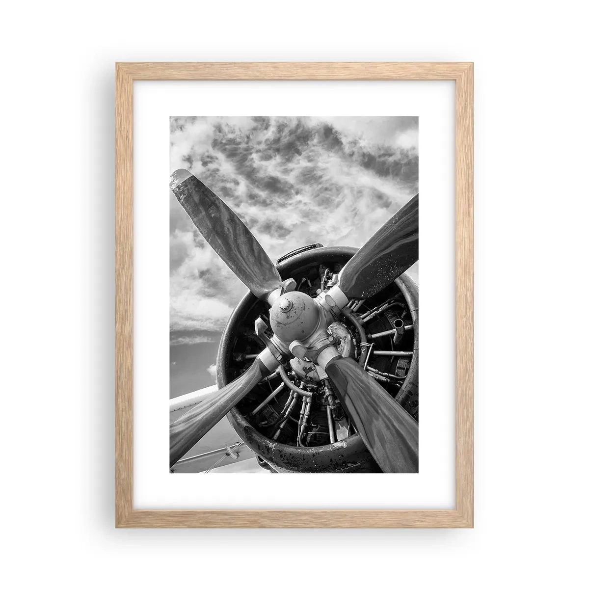 Plakát v rámu světlý dub - Dobyvatel oblohy - 30x40 cm