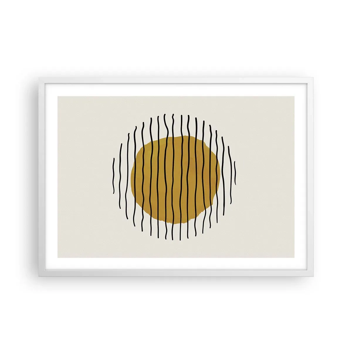 Plakát v bílém rámu - Abstrakce chvějící se žárem - 70x50 cm