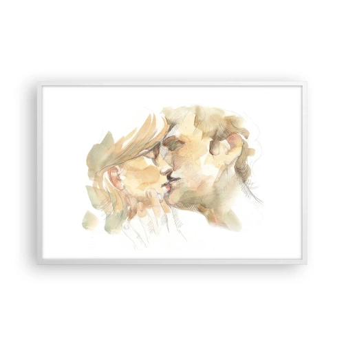 Plakát v bílém rámu - Nalezena polovina? - 91x61 cm