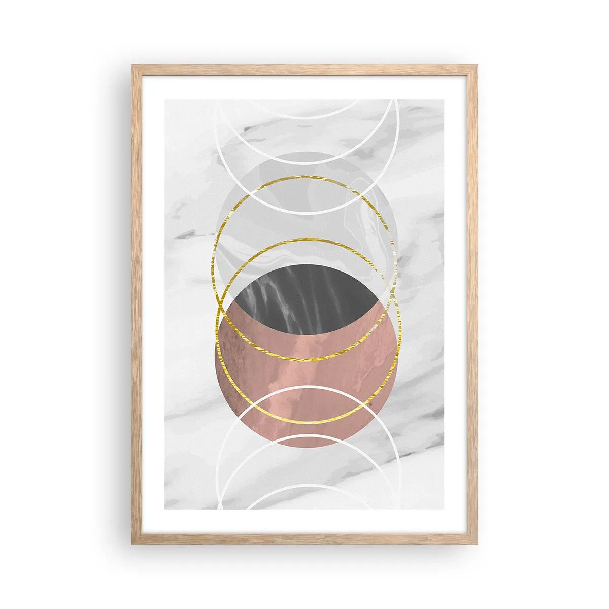 Plakát v rámu světlý dub - Hudba sfér - 50x70 cm