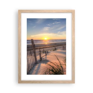 Plakát v rámu světlý dub - Odlesk a stín větru - 30x40 cm