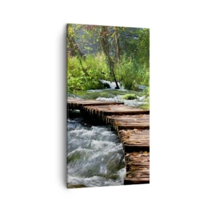 Obraz na plátně - U zpěněného vodopádu - 45x80 cm